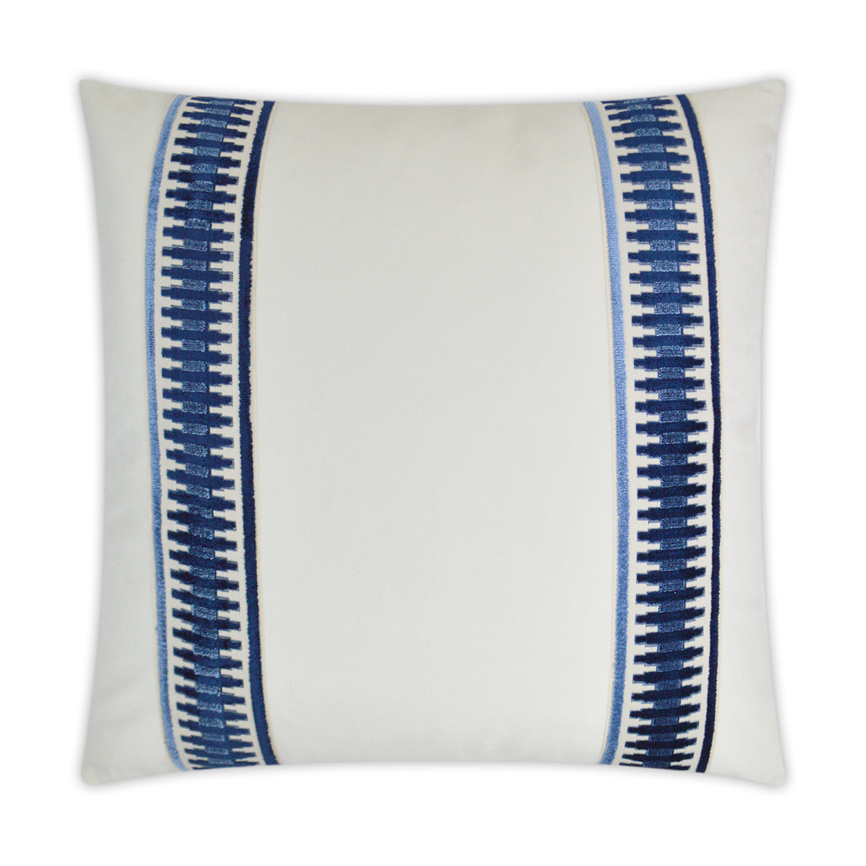 D.V. KAP HOME   24" x 24" Antibes Pillow - Blue Traditional, Band / Ribbon    - 3033-B-2424