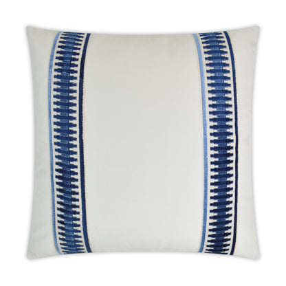 D.V. KAP HOME   24" x 24" Antibes Pillow - Blue Traditional, Band / Ribbon    - 3033-B-2424
