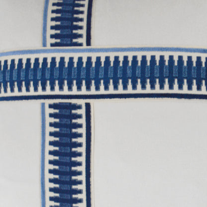 D.V. KAP HOME   24" x 24" Antibes II Pillow - Blue Traditional, Band / Ribbon    - 3034-B-2424