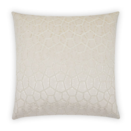 D.V. KAP HOME   24" x 24" Flintstone Pillow - Ivory Solid, Textured, Geometric    - 3038-I-2424