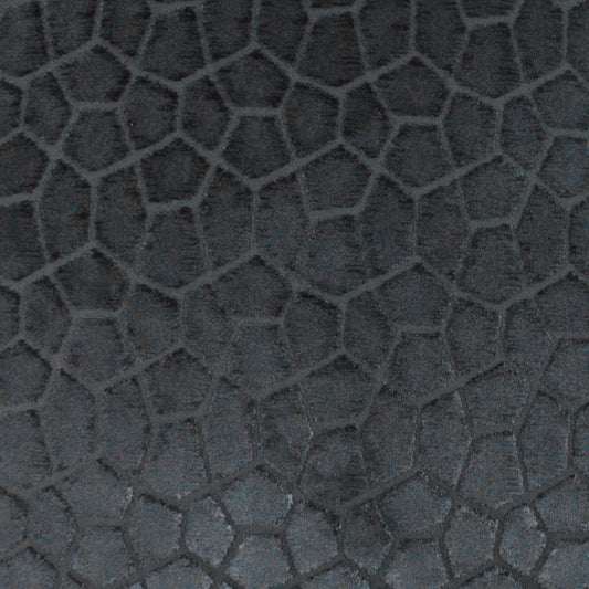 Dark charcoal fabric with irregular hexagonal pebble grain texture.