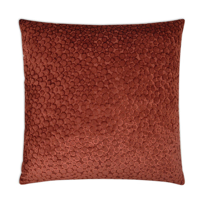 D.V. KAP HOME   24" x 24" Rexford Pillow - Henna Solid, Textured, Circular - Dots    - 3039-H-2424