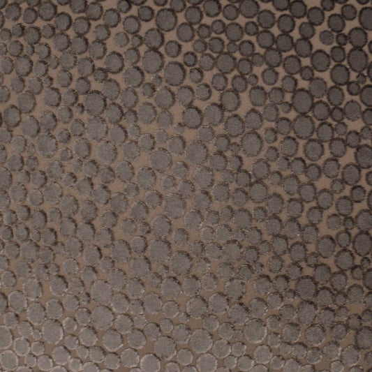 Brown pebble-textured fabric with dense circular embossed dots; suede-like, versatile for bags or upholstery.