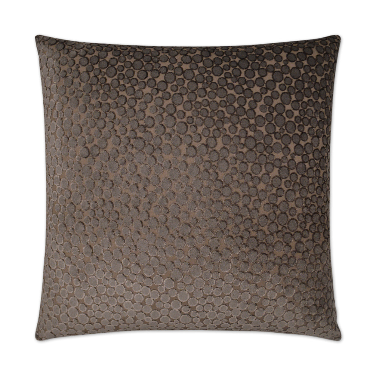 D.V. KAP HOME   24" x 24" Rexford Pillow - Mocha Solid, Textured, Circular - Dots    - 3039-M-2424