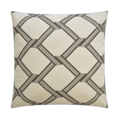 D.V. KAP HOME   24" x 24" Cairo Pillow - Graphite Embroidery    - 3048-G-2424