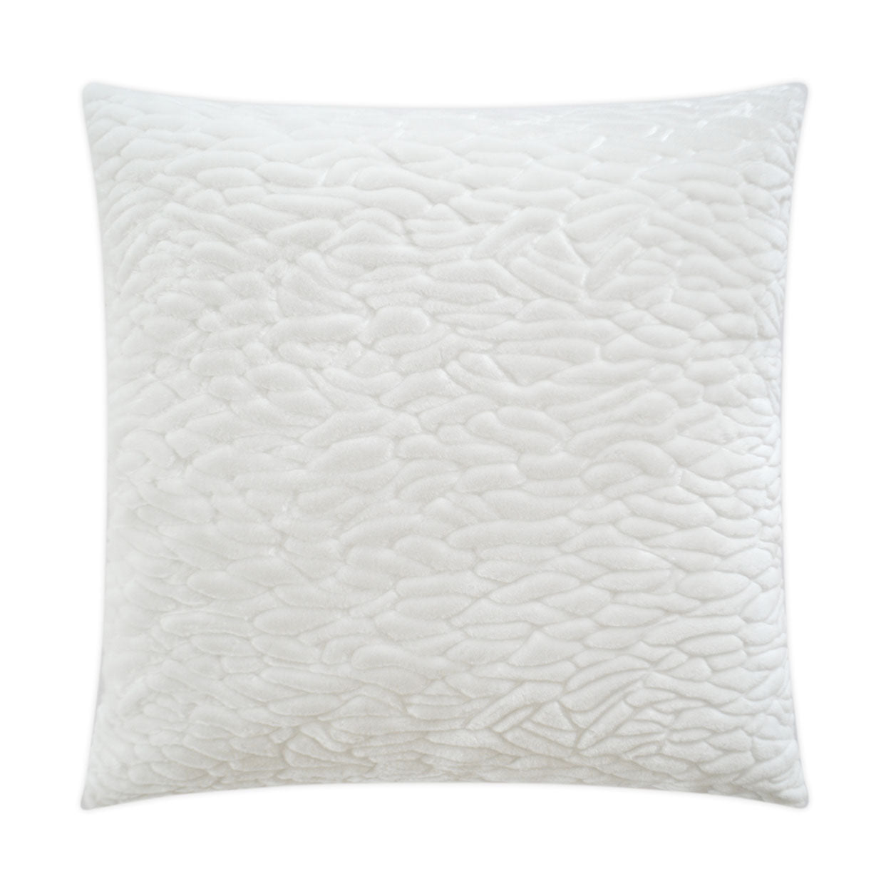 D.V. KAP HOME   24" x 24" Callard Pillow - Snow Solid, Faux Fur    - 3053-S-2424