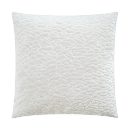 D.V. KAP HOME   24" x 24" Callard Pillow - Snow Solid, Faux Fur    - 3053-S-2424