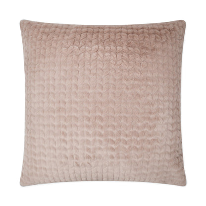 D.V. KAP HOME   24" x 24" Dainty Pillow - Blush Solid, Transitional, Chevron, Faux Fur    - 3075-B-2424