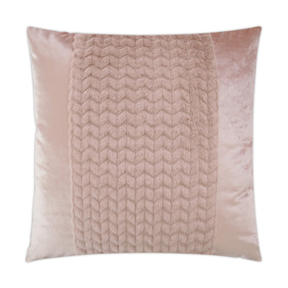D.V. KAP HOME   24" x 24" Dainty Band Pillow - Blush Transitional, Band / Ribbon, Chevron, Faux Fur    - 3076-B-2424