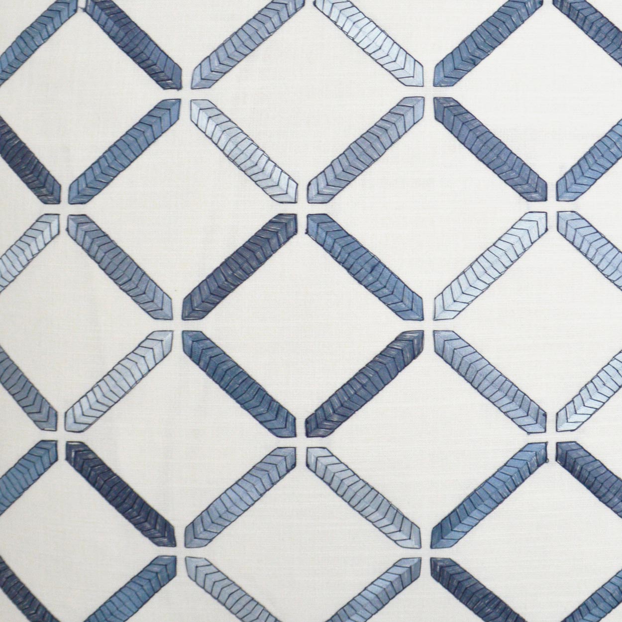 D.V. KAP HOME   24" x 24" Granville Pillow - Marine Embroidery, Transitional, Geometric    - 3089-M-2424