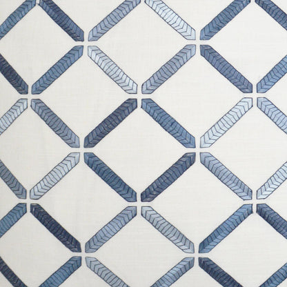 D.V. KAP HOME   24" x 24" Granville Pillow - Marine Embroidery, Transitional, Geometric    - 3089-M-2424