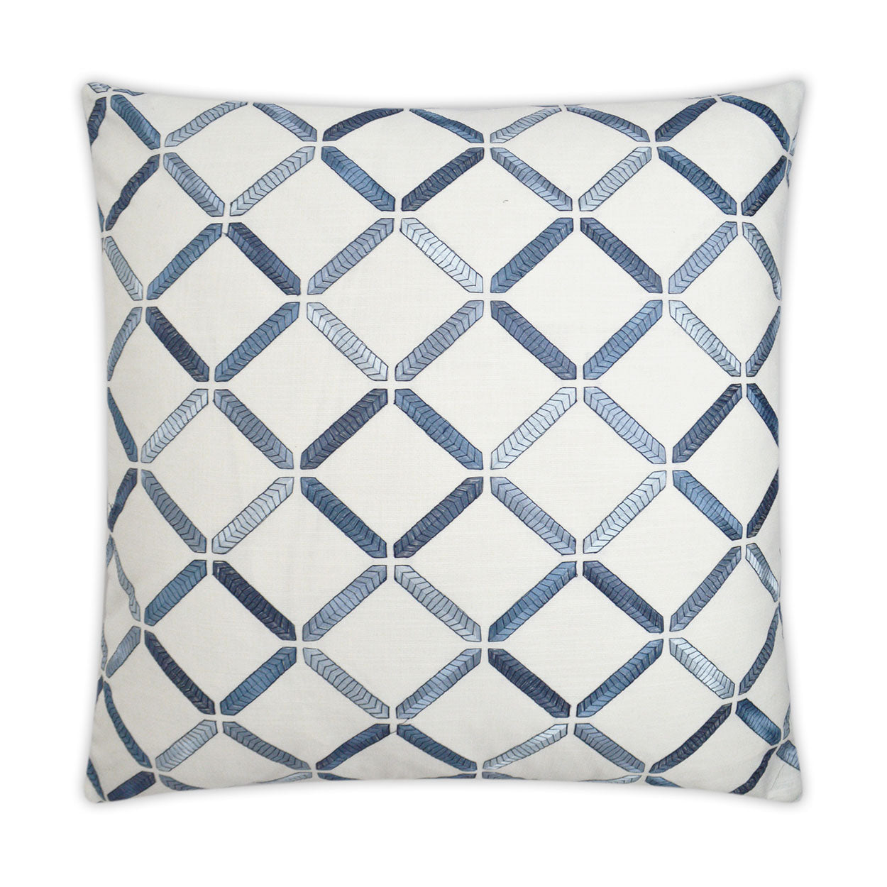 D.V. KAP HOME   24" x 24" Granville Pillow - Marine Embroidery, Transitional, Geometric    - 3089-M-2424