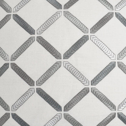 D.V. KAP HOME   24" x 24" Granville Pillow - Silver Embroidery, Transitional, Geometric    - 3089-S-2424