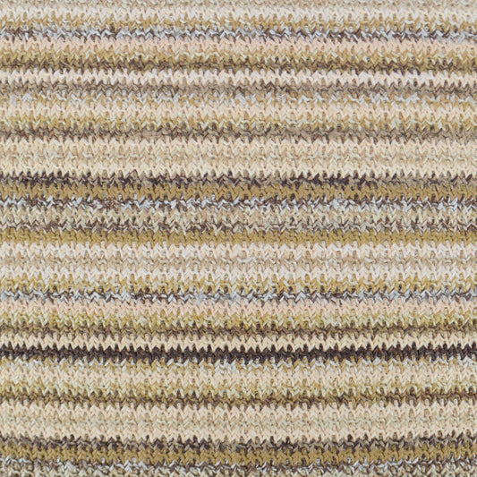 Beige, tan, & brown heathered knit fabric with horizontal chevron zigzag stripes; cozy sweater or throw material.