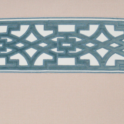 D.V. KAP HOME   24" x 24" Lyon Pillow - Blush Band / Ribbon    - 3122-B-2424