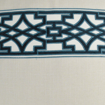 D.V. KAP HOME   24" x 24" Lyon Pillow - Pearl Band / Ribbon    - 3122-P-2424