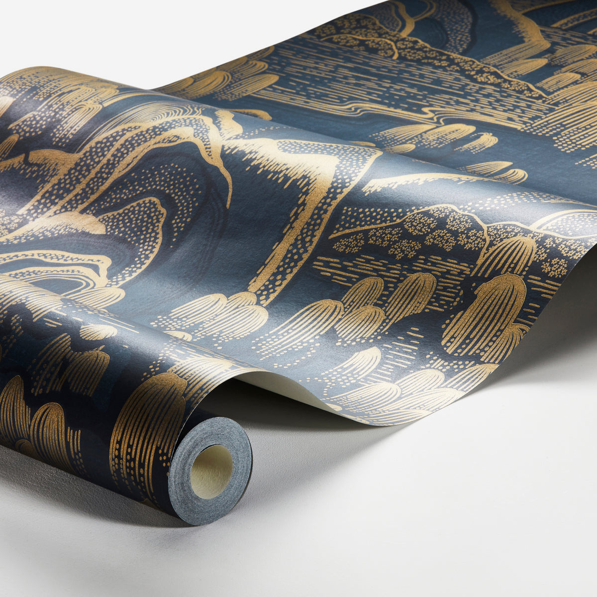 SCHUMACHER WALLCOVERING  BORASTAPETER INDIGO GARDEN   INDIGO AND GOLD   - 3132