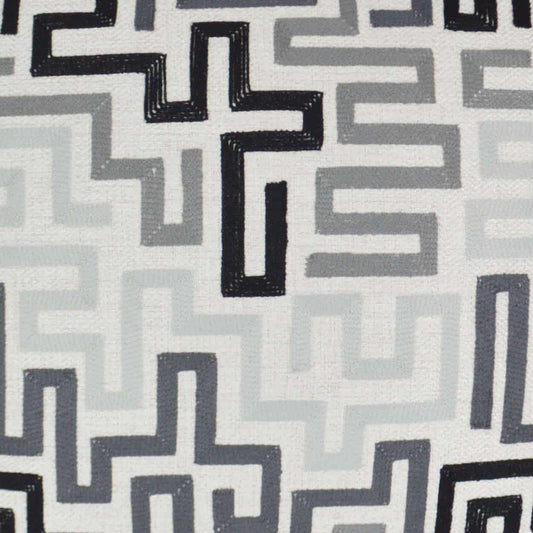 D.V. KAP HOME 3132-A-YARD Labyrinth Fabric - Alloy Geometric  Grey   - Labyrinth