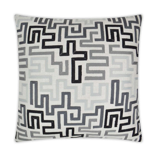 D.V. KAP HOME   24" x 24" Labyrinth Pillow - Alloy Geometric    - 3132-A-2424