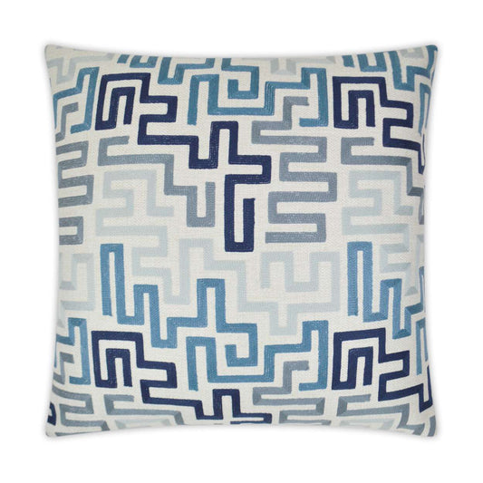 D.V. KAP HOME   24" x 24" Labyrinth Pillow - Indigo Modern    - 3132-I-2424