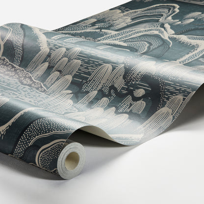 SCHUMACHER WALLCOVERING  BORASTAPETER INDIGO GARDEN   BLUE   - 3133