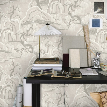 SCHUMACHER  Borastapeter INDIGO GARDEN   GREY   - 3134