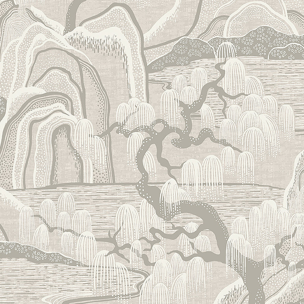 SCHUMACHER  Borastapeter INDIGO GARDEN   GREY   - 3134