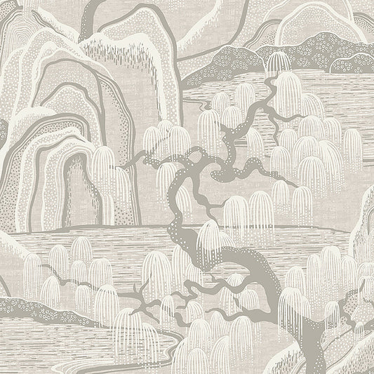 SCHUMACHER  Borastapeter INDIGO GARDEN   GREY   - 3134