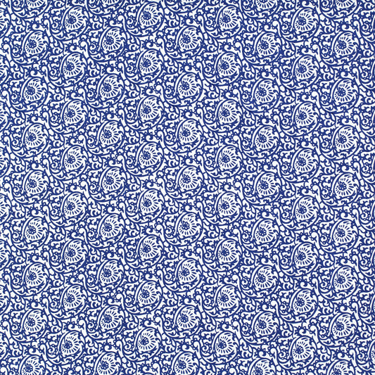 SCHUMACHER  RAOUL TEXTILES SCROLL PAISLEY PRINTS PRINTS MAJOLICA   - 313B18