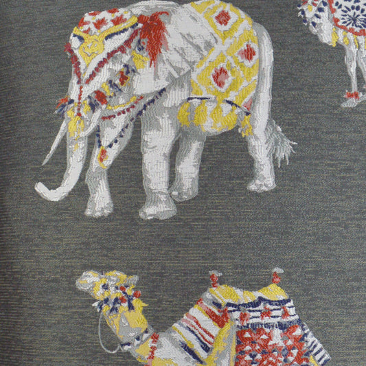D.V. KAP HOME 3144-YARD Animal Show Fabric Novelty  Grey   - Animal Show