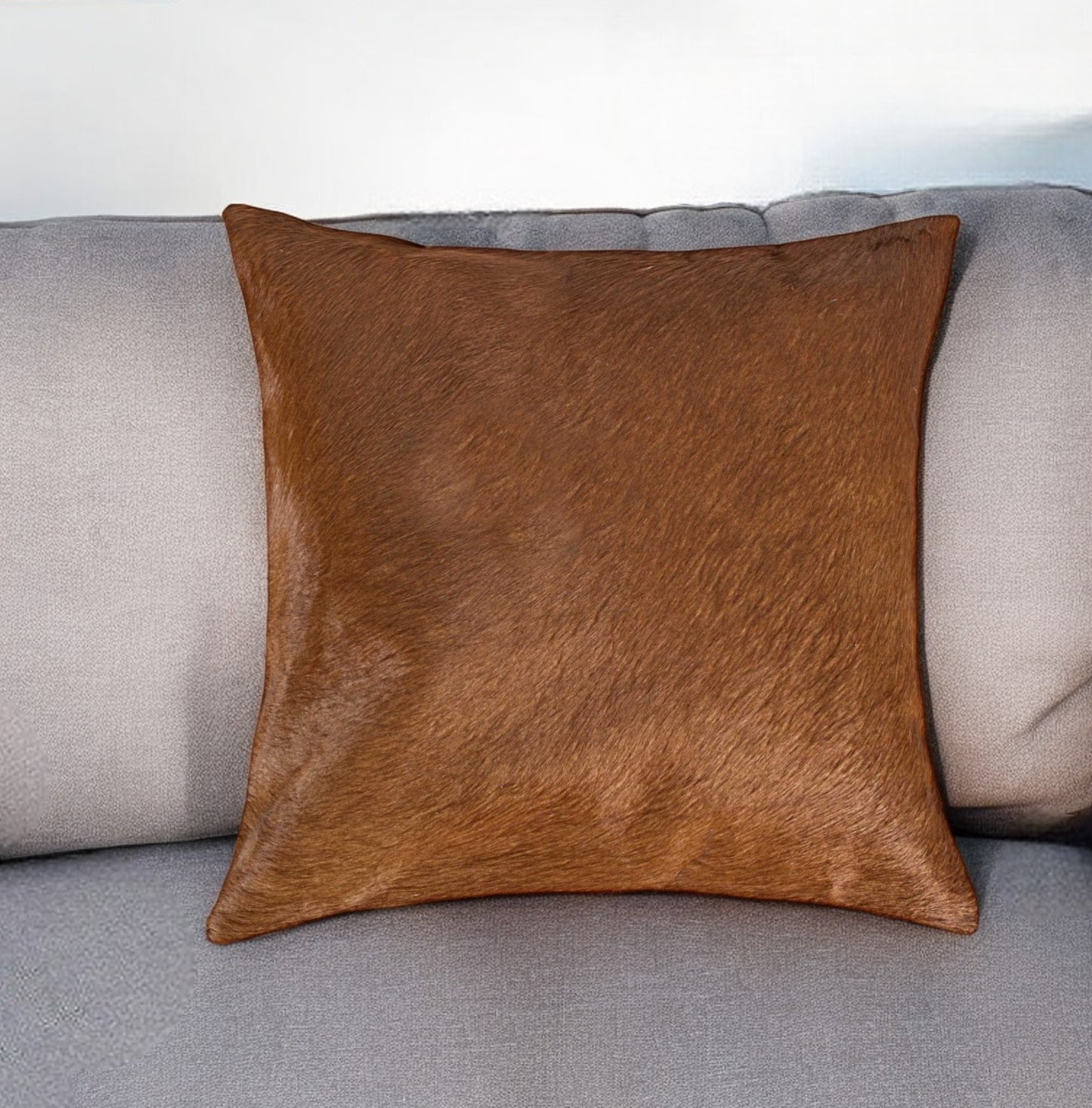 18" Red Cowhide Throw Pillow