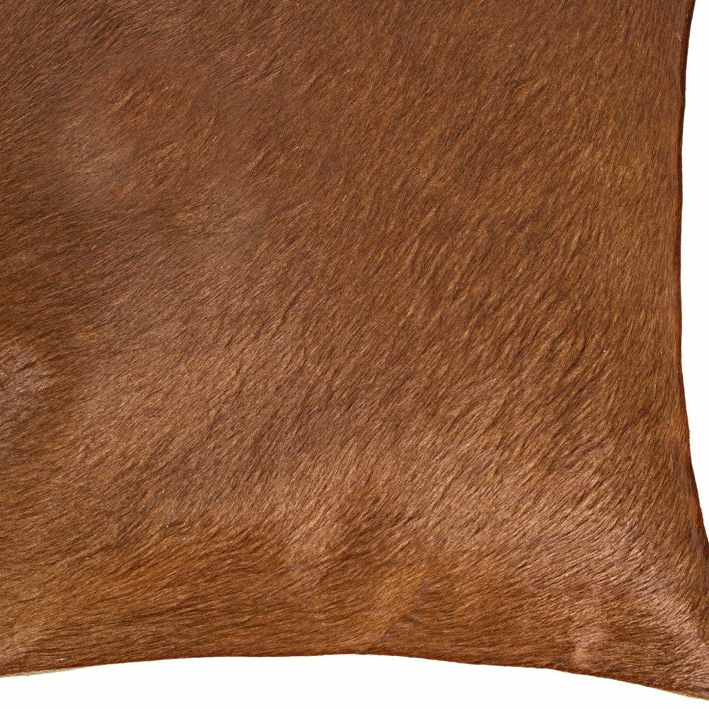 18" Red Cowhide Throw Pillow