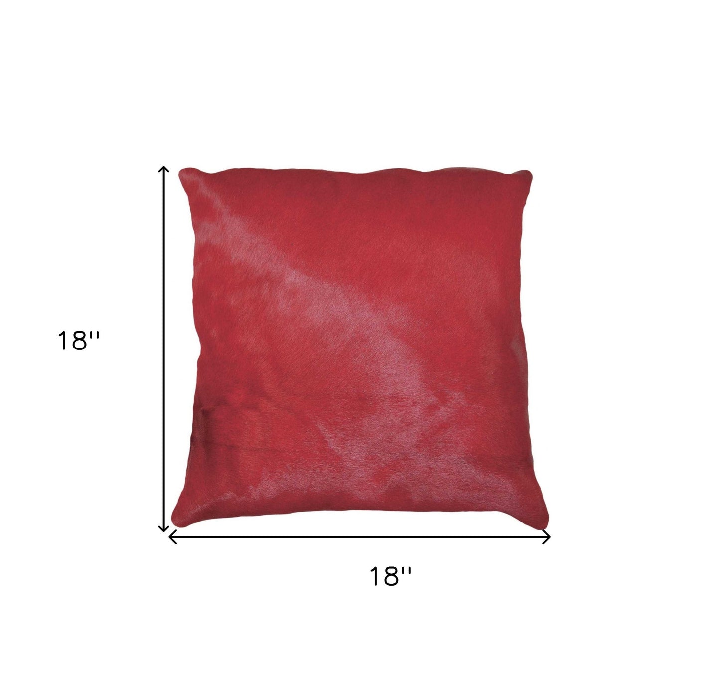 18" Red Cowhide Throw Pillow