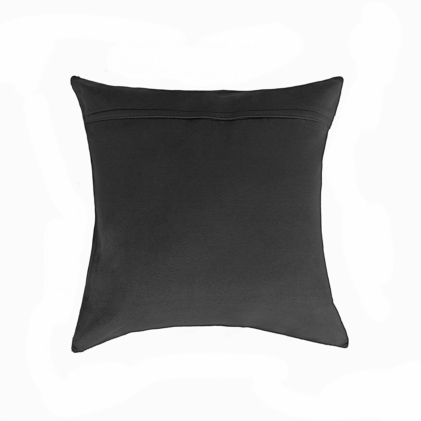 18" Black Cowhide Throw Pillow