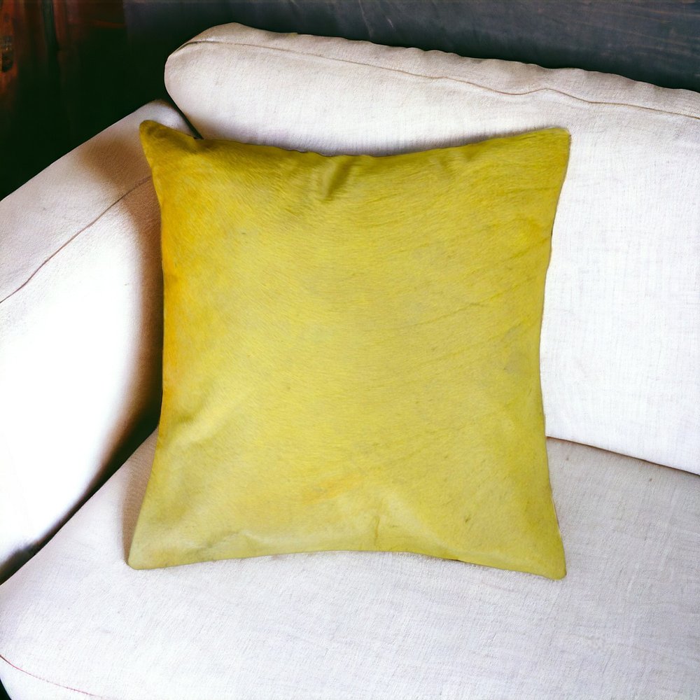 18" Orange Cowhide Throw Pillow