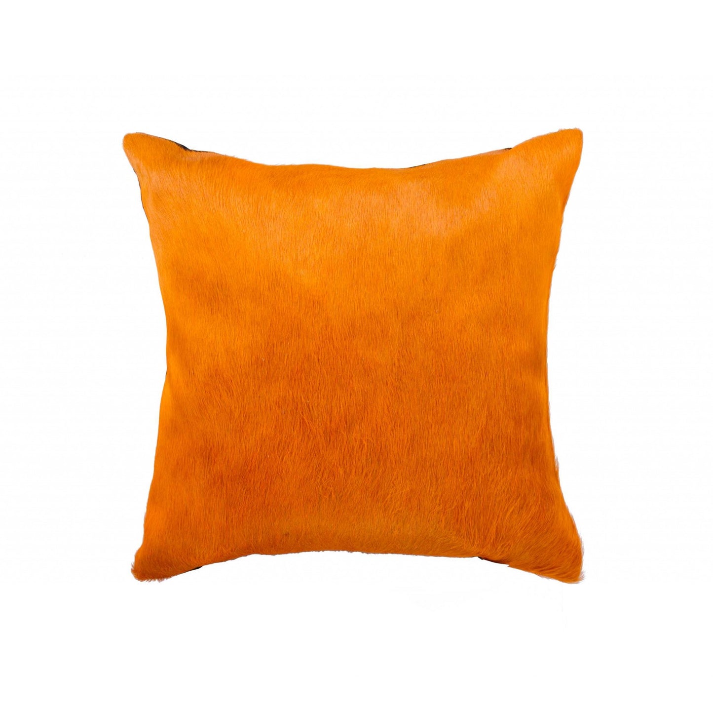 18" Orange Cowhide Throw Pillow