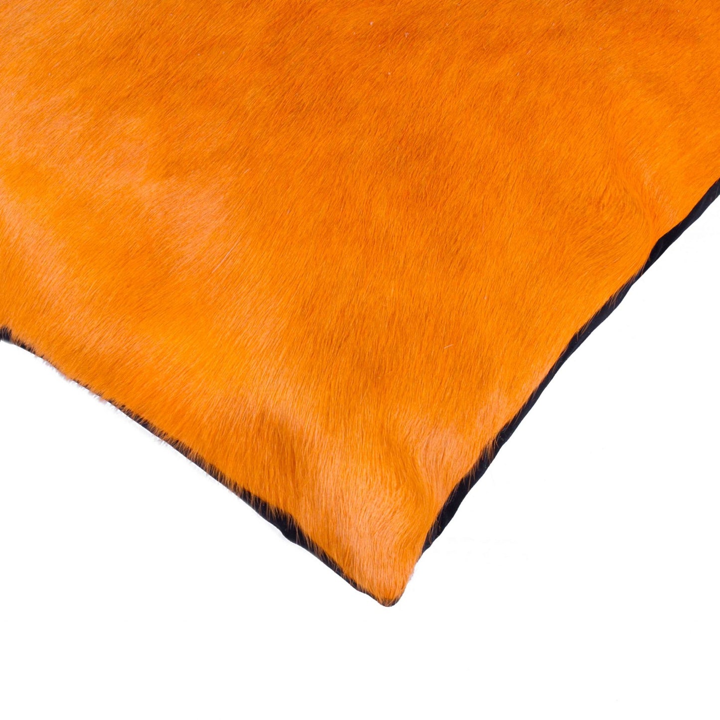 18" Orange Cowhide Throw Pillow