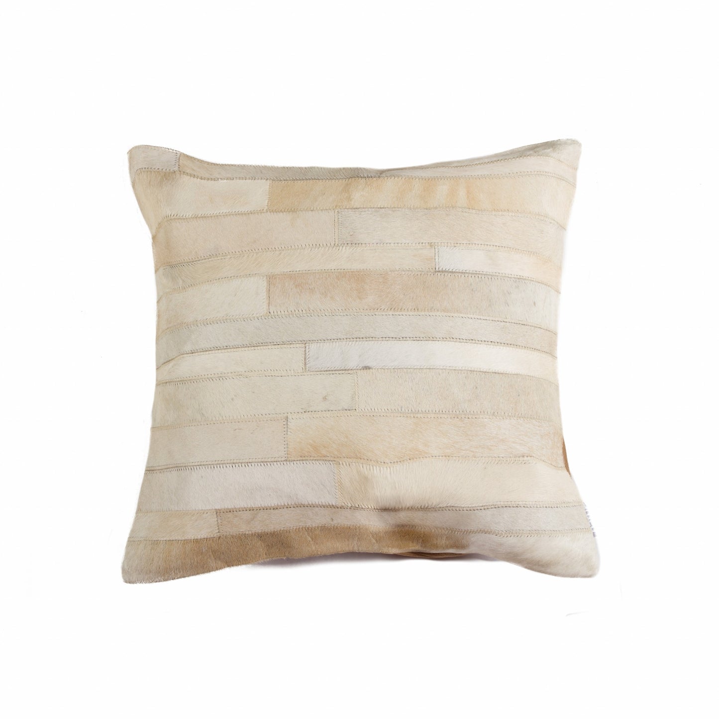 18" Tan Cowhide Throw Pillow