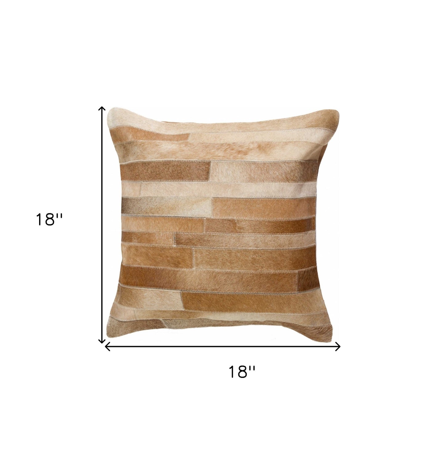 18" Chocolate Cowhide Throw Pillow