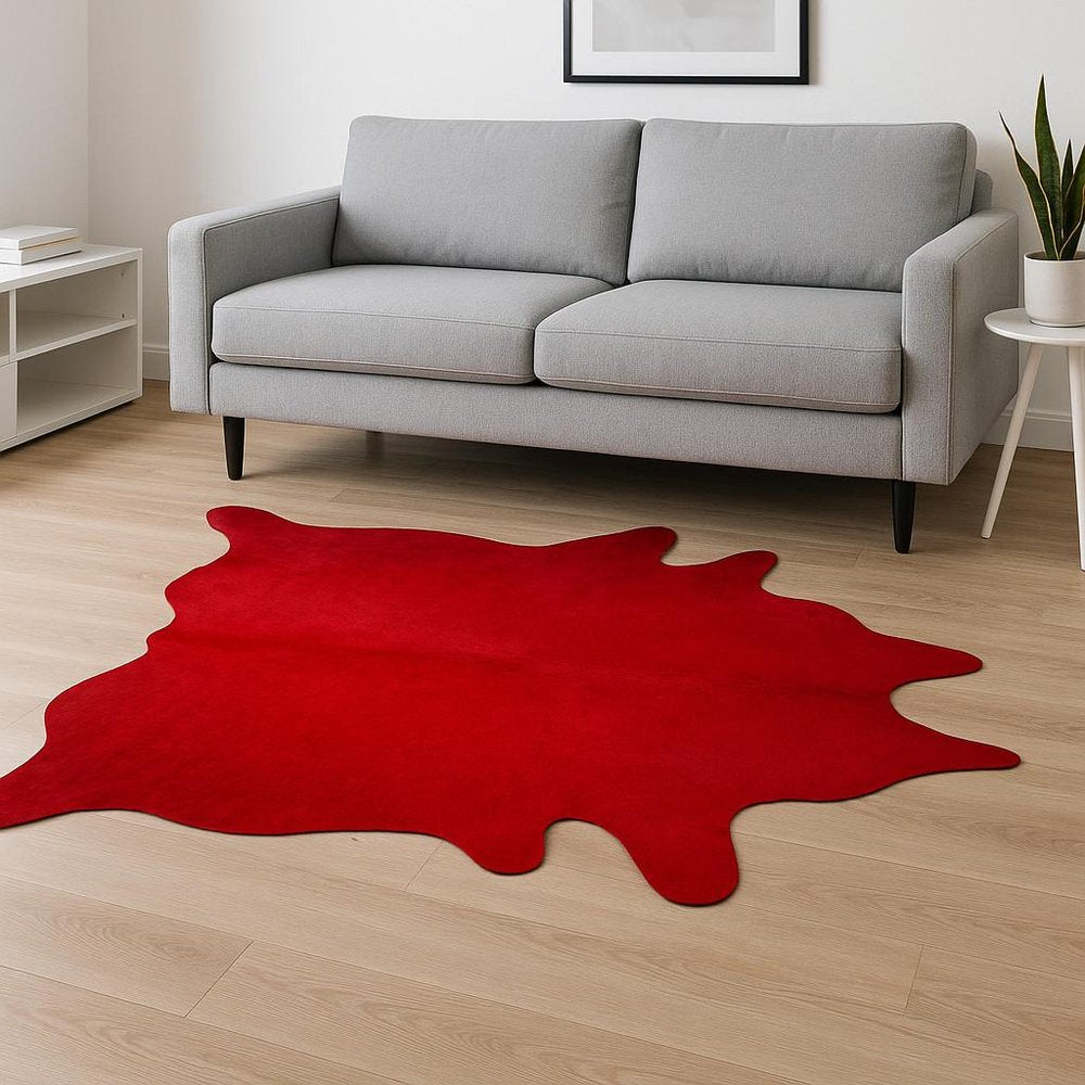 6' X 7' Blue Cowhide Area Rug