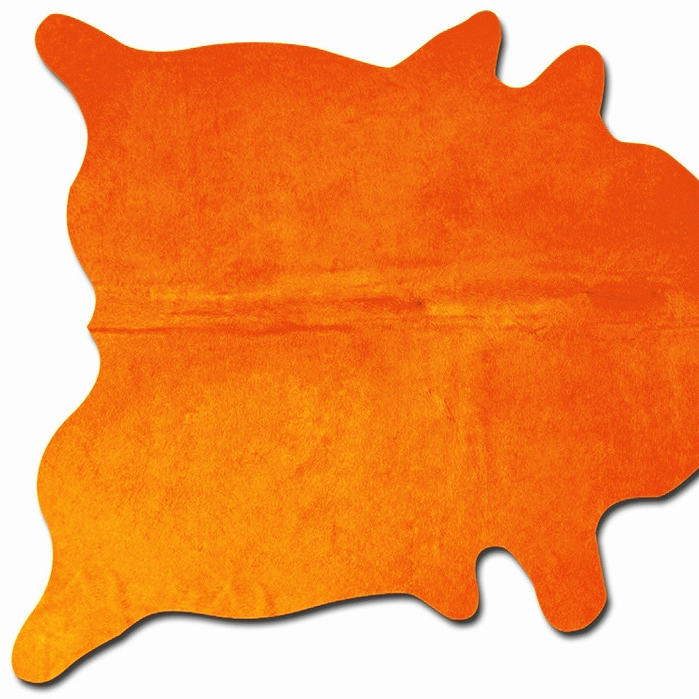 72" X 84" Orange Cowhide - Rug