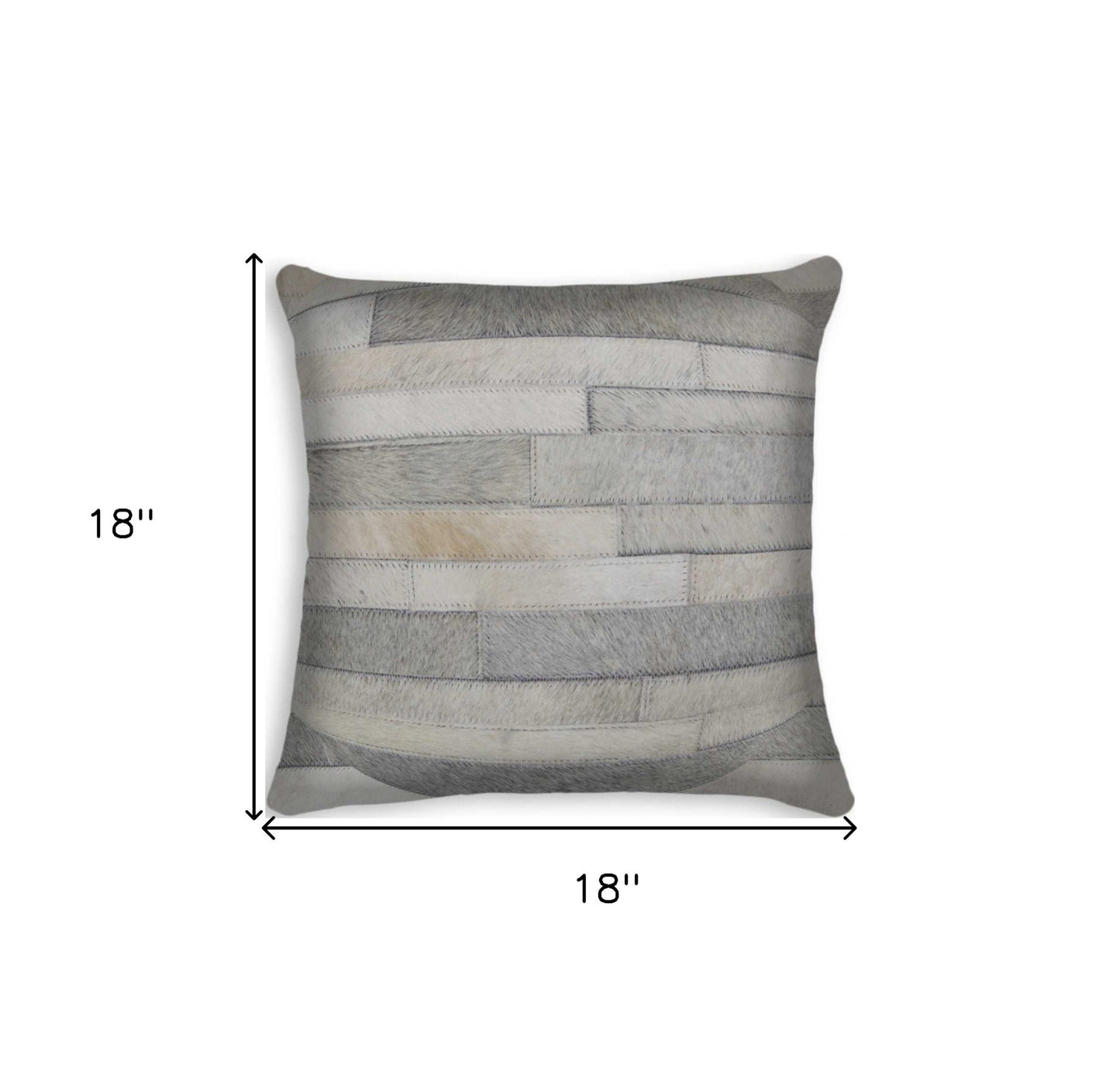 18" Chocolate Cowhide Throw Pillow