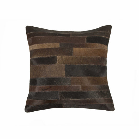 18" Gray Cowhide Throw Pillow