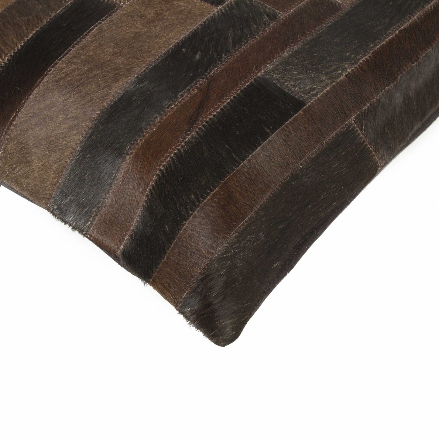 18" Chocolate Cowhide Throw Pillow