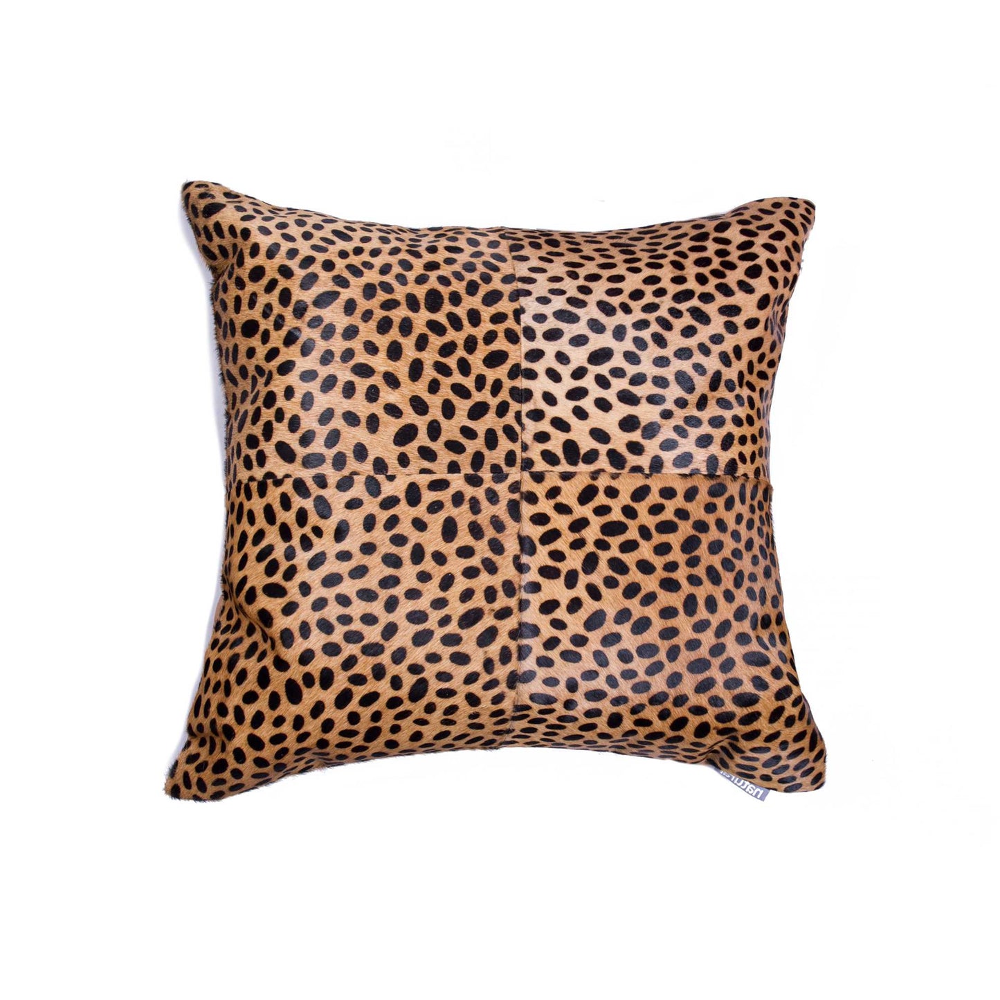 18" Orange and Black Cowhide Throw Pillow
