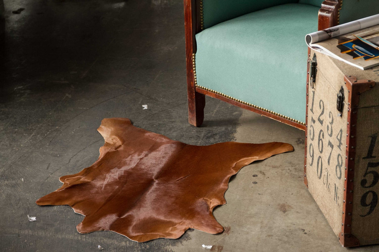 2' X 3' Brown and White Cowhide Hand Woven Area Rug