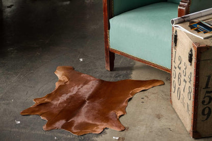 2' X 3' Chocolate Cowhide Hand Woven Area Rug