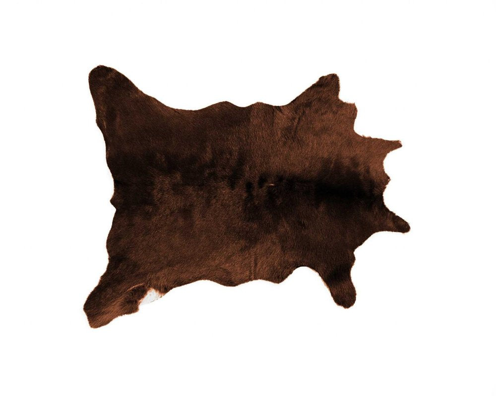 2' X 3' Chocolate Cowhide Hand Woven Area Rug