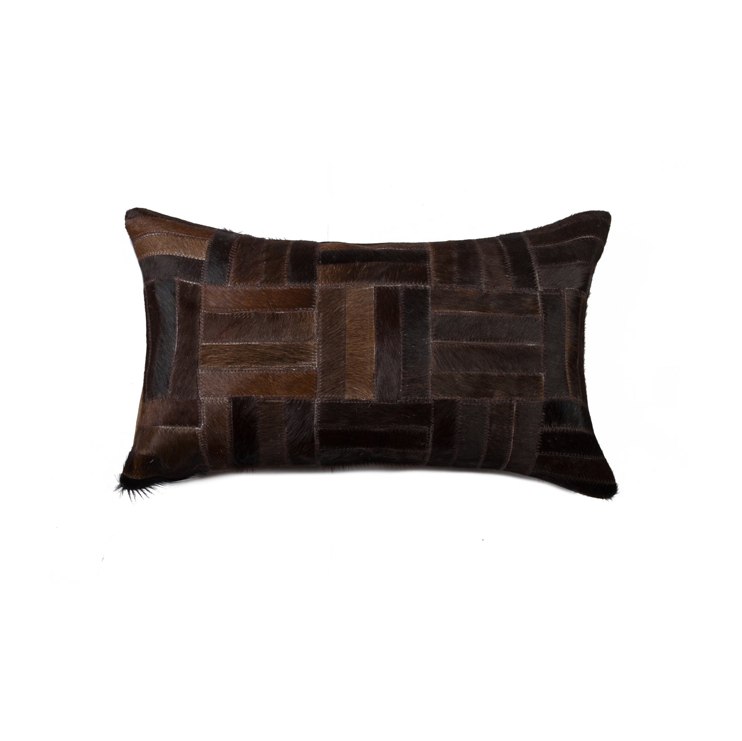 12" X 20" Tan Cowhide Throw Pillow