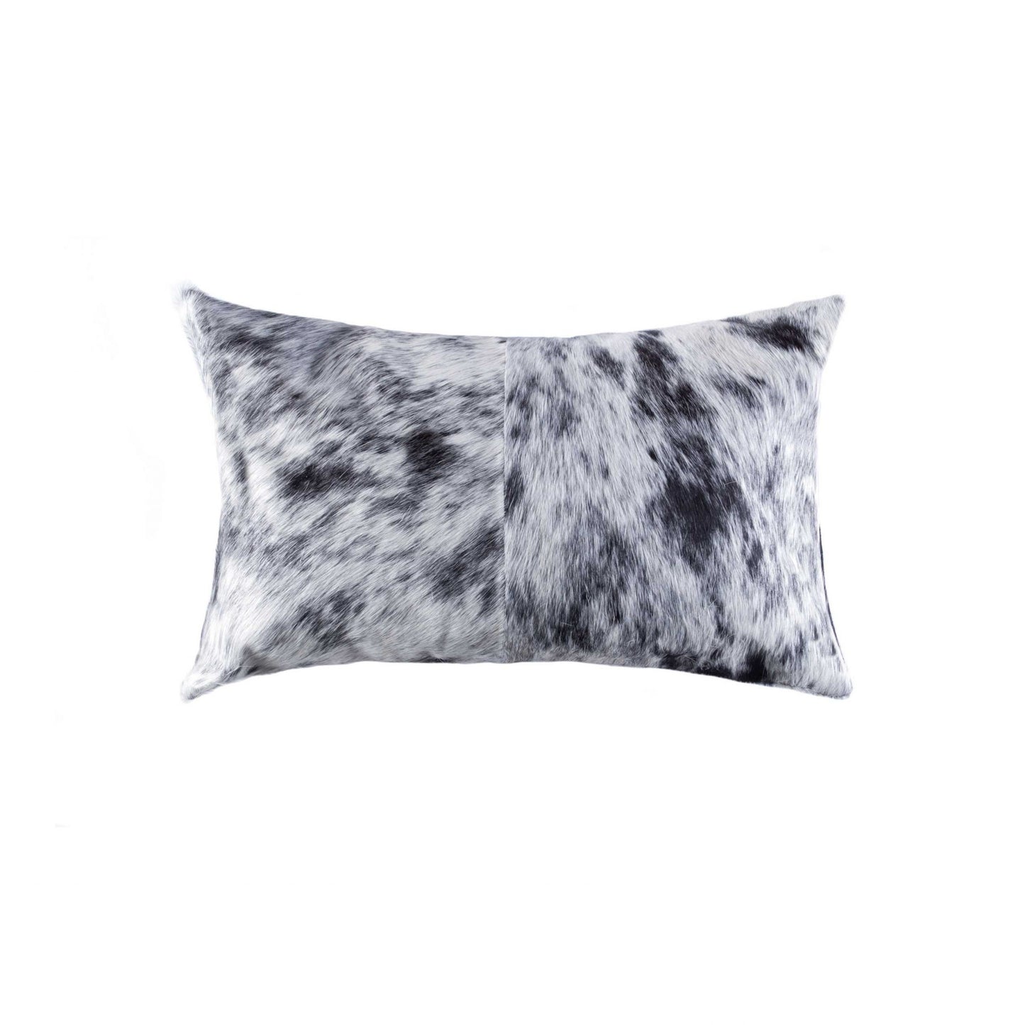 18" X 18" X 5" Salt And Pepper Black And White Cowhide  Pillow